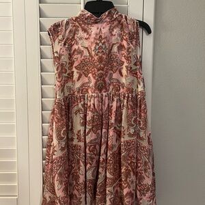 Free People Pink and Brown Mini Dress